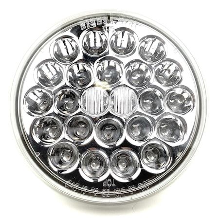 Truck-Lite Signal-Stat, Led, Clear/Red, Round, 24 Diode, Stop/Turn/Tail, Pl-3, 12V 4051